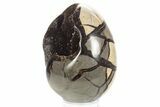 Septarian Dragon Egg Geode - Sparkly Black Crystals #329485-2